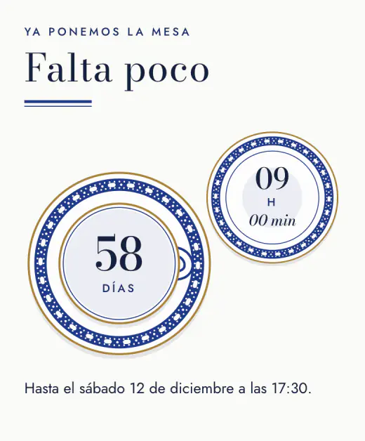 Cuenta regresiva en una taza y un platito