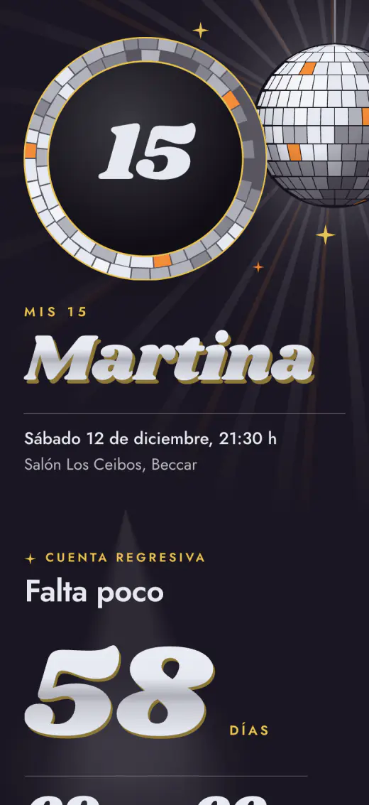 La invitación de Martina en la combinación Mandarina